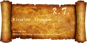 Kindler Tivadar névjegykártya